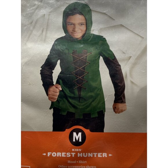 Target Hyde and Eek Forest Hunter Costume Boys Size M Green Hooded Outfit - Picture 2 of 6
